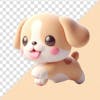 3d cute dog running with tongue out 02