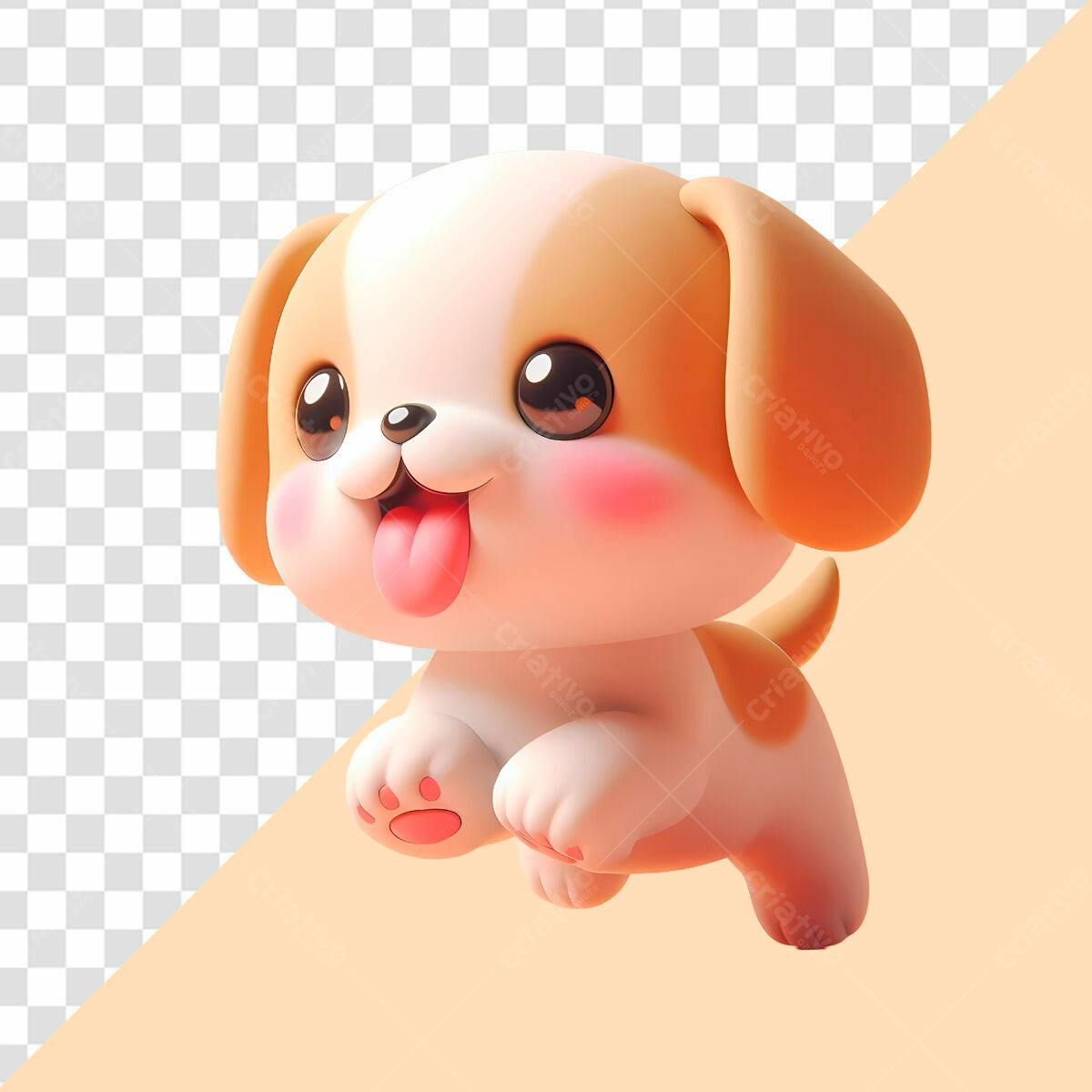 PSD Cachorro 3D Fofo para Design de Produtos Infantis PSD Editável