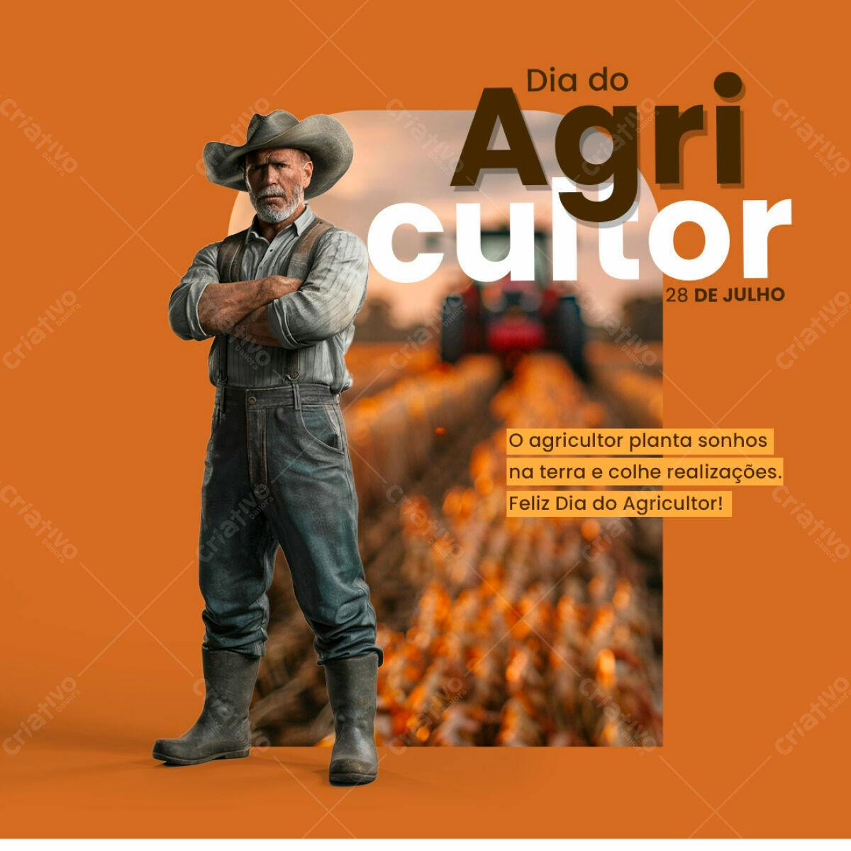 Post para o Dia do Agricultor PSD Editável