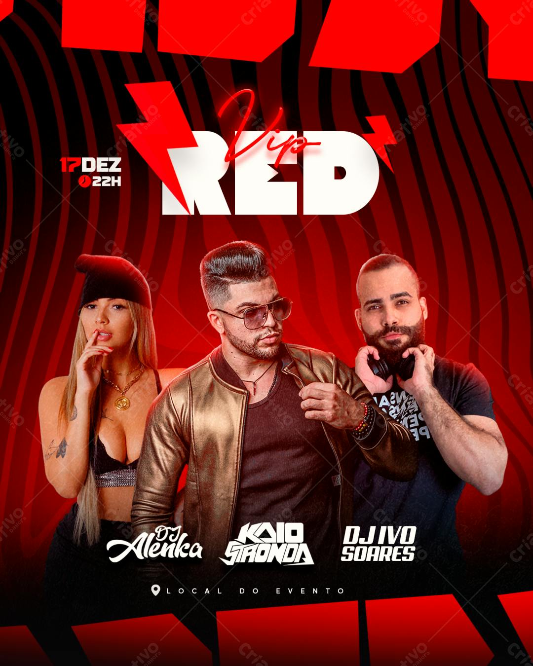 Flyer Festa VIP RED PSD Editável