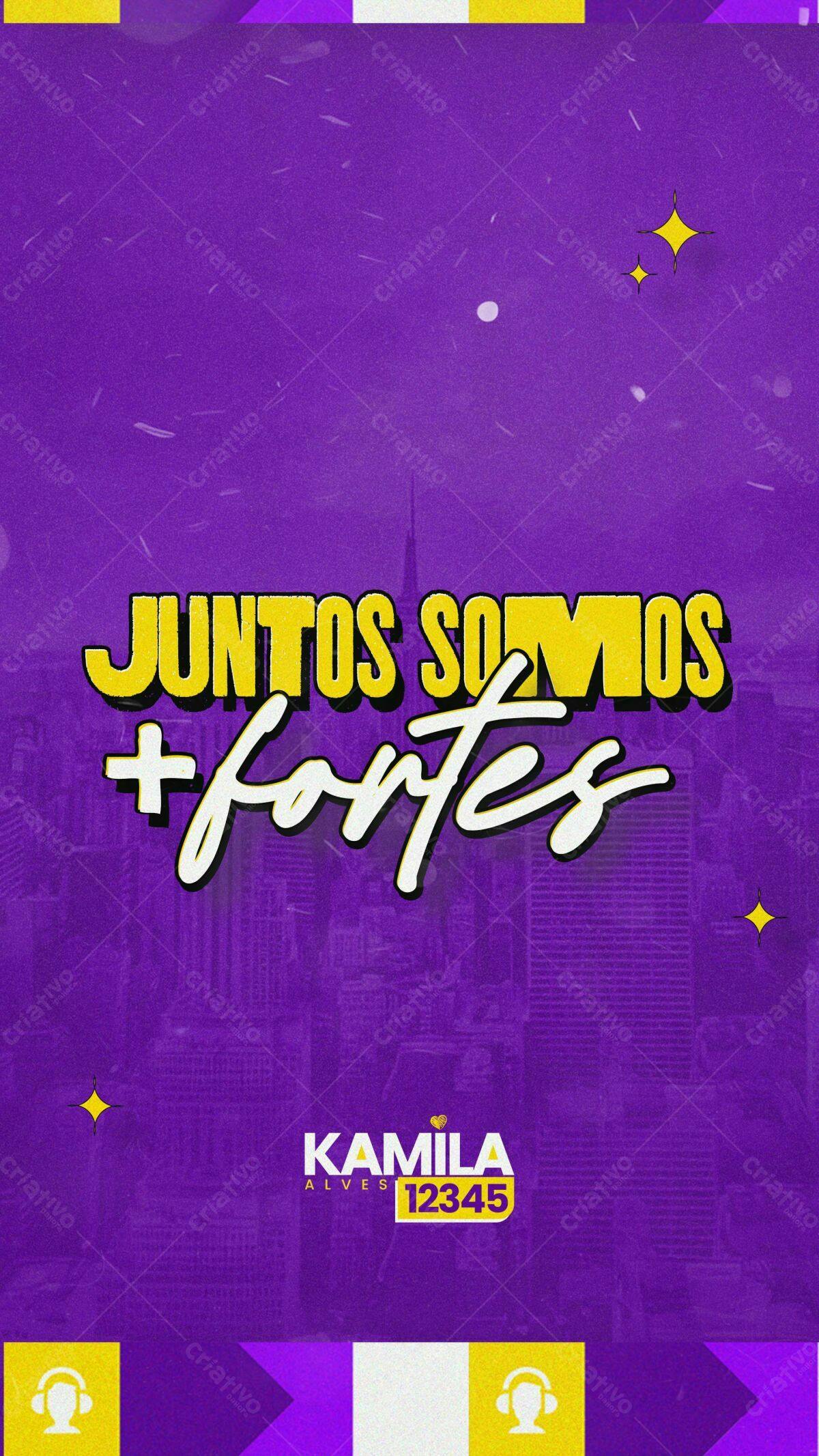 Flyer Motivacional Juntos Somos + Fortes PSD Editável
