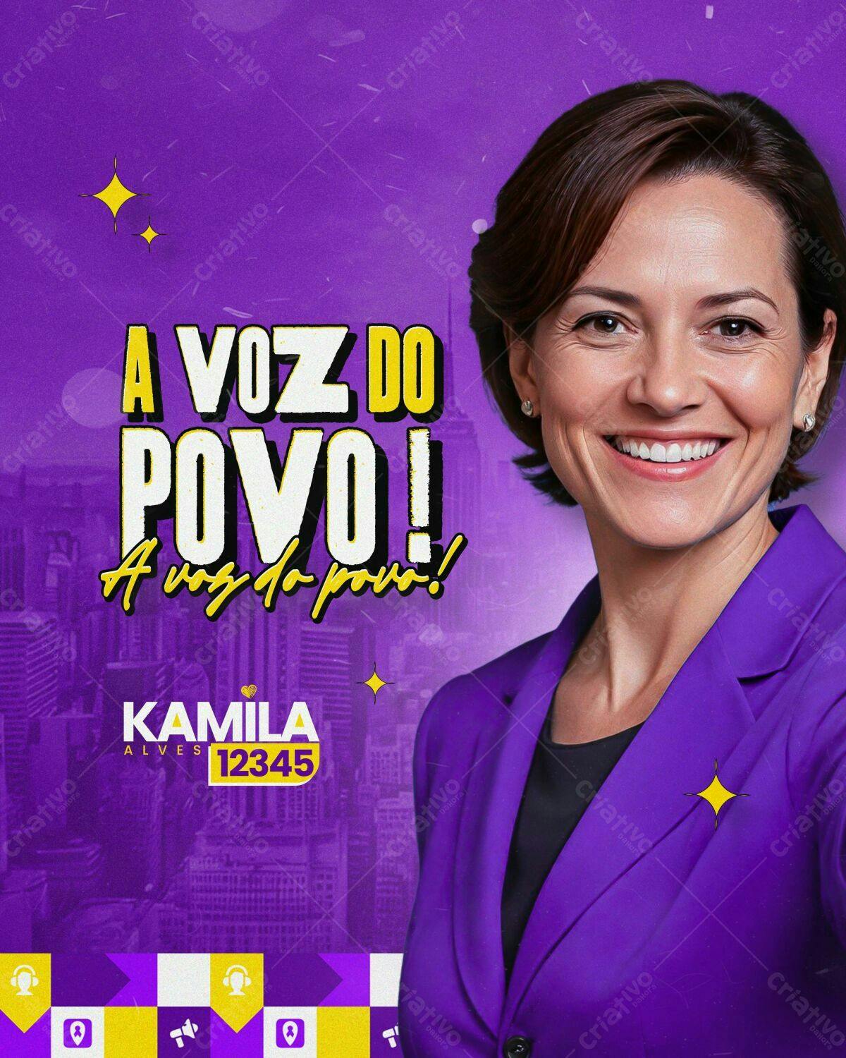 Flyer para Podcast A Voz do Povo PSD Editável