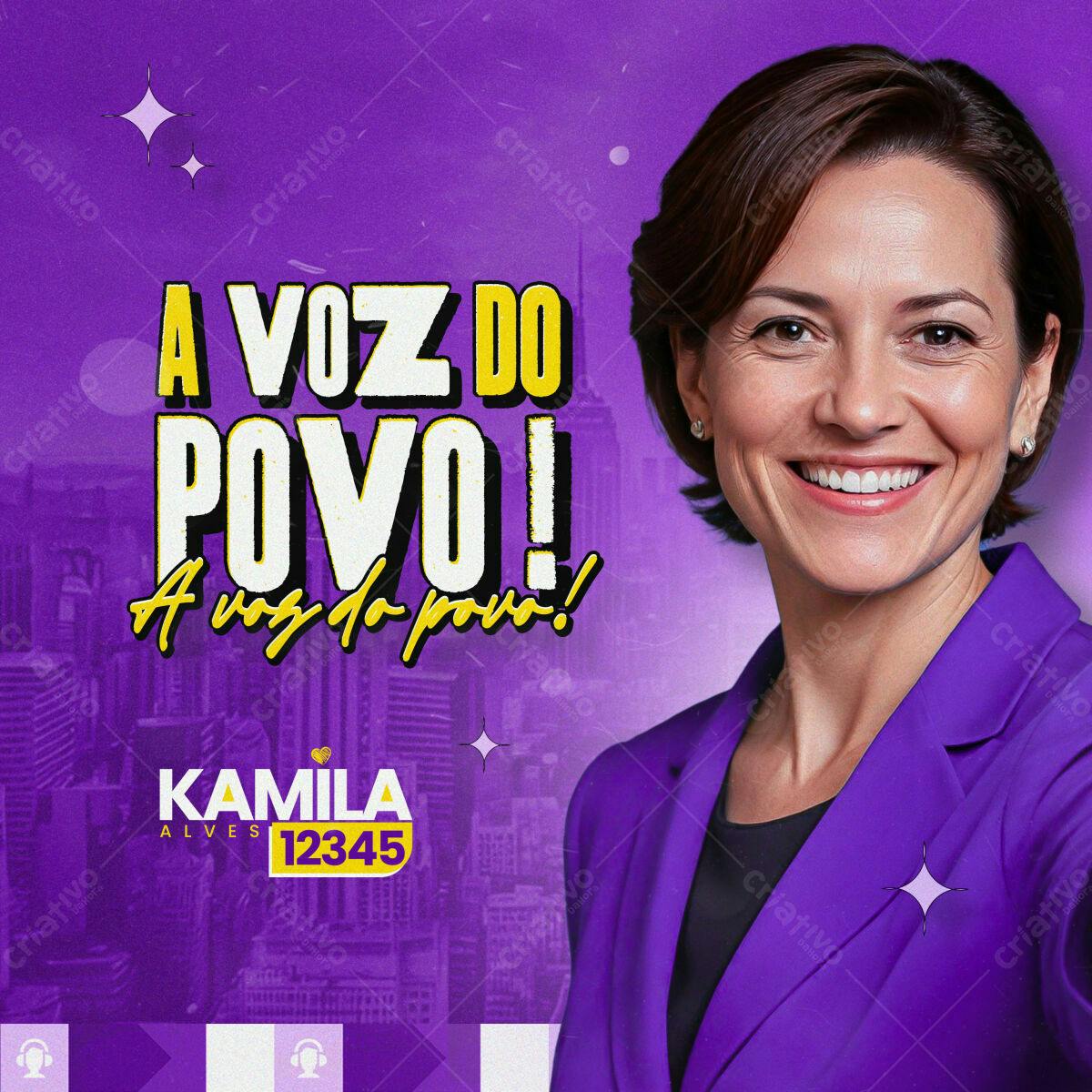 Flyer para Podcast A Voz do Povo PSD Editável