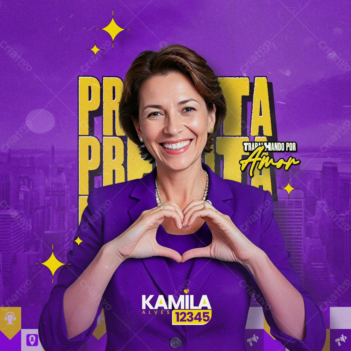 Post para campanha política PSD Editável