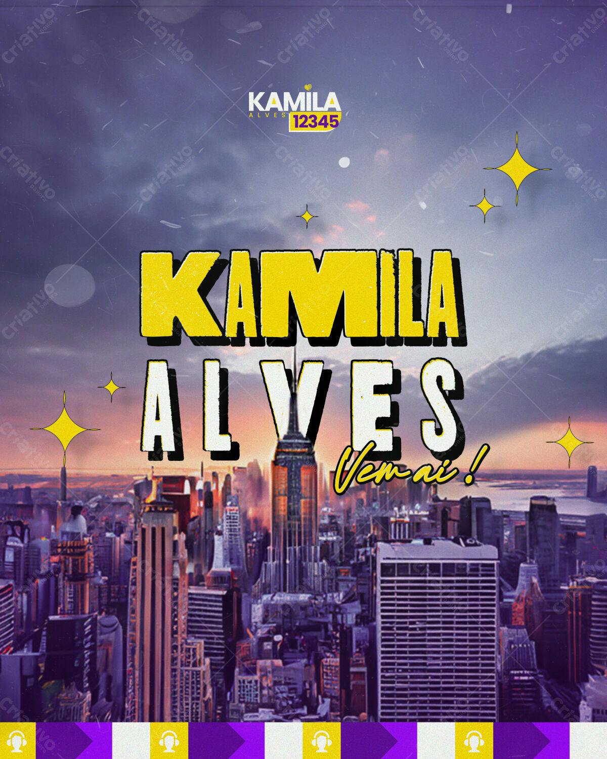 Flyer para Evento Kamila Alves PSD Editável