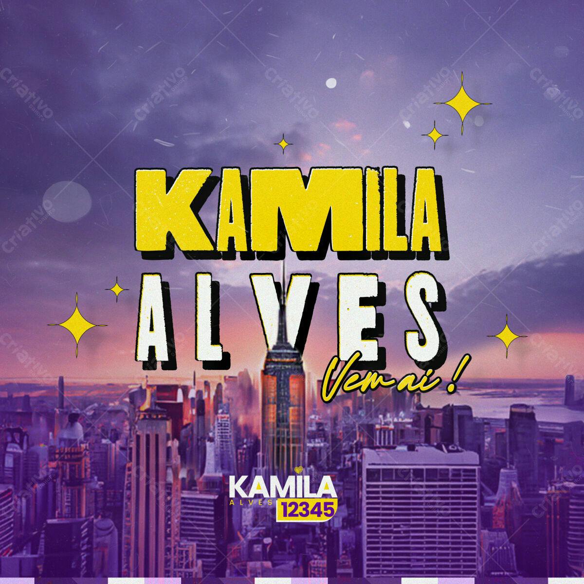 Flyer para Evento Kamila Alves PSD Editável