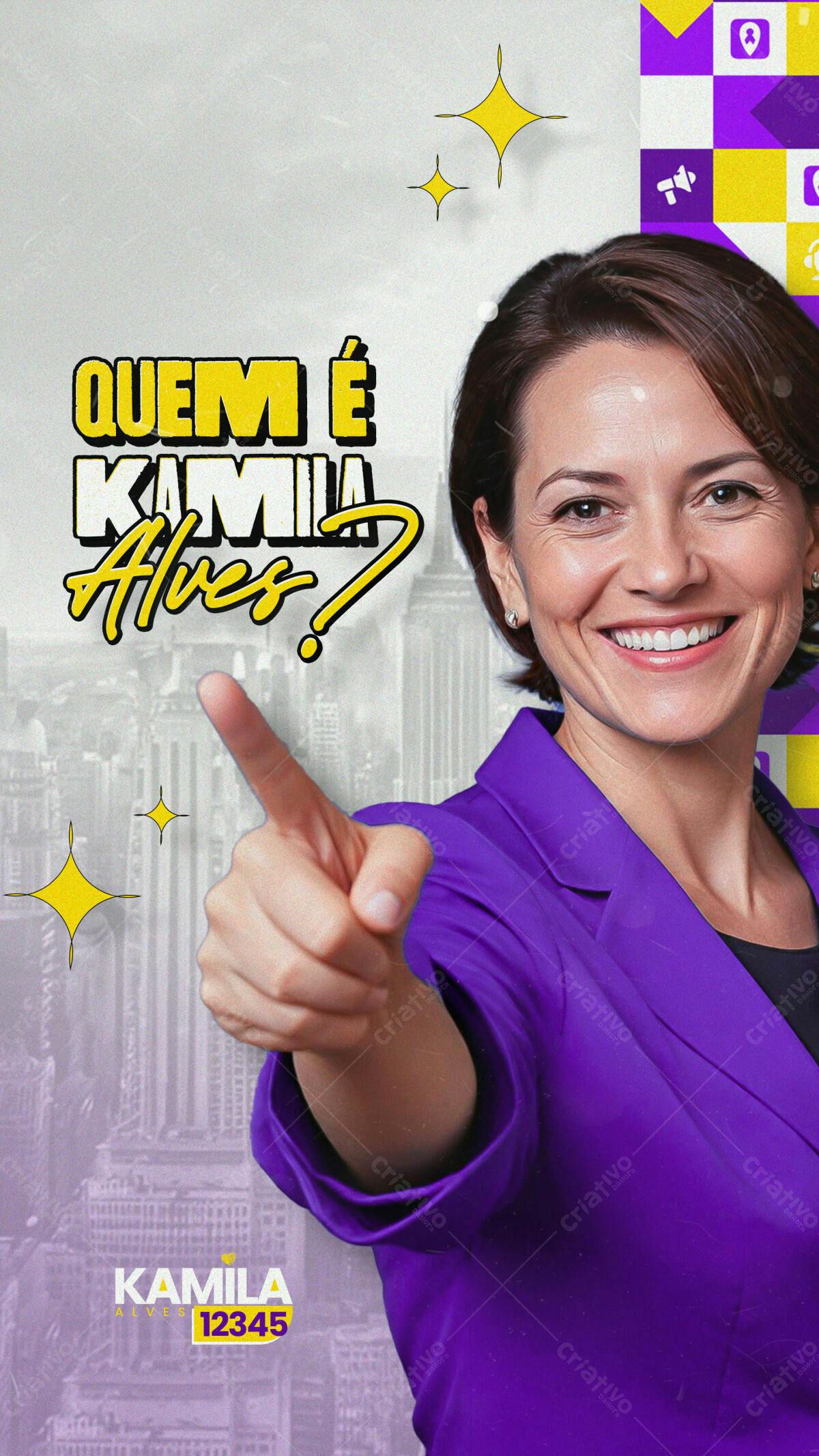 Postagem de Mídias Sociais para Campanha Política PSD Editável