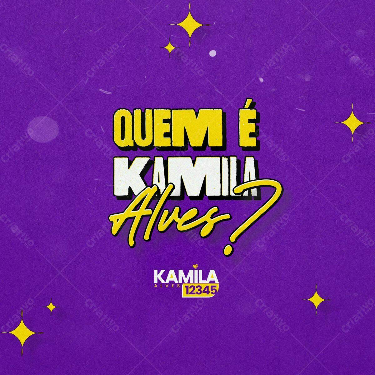 Postagem Quem é Kamila Alves PSD Editável