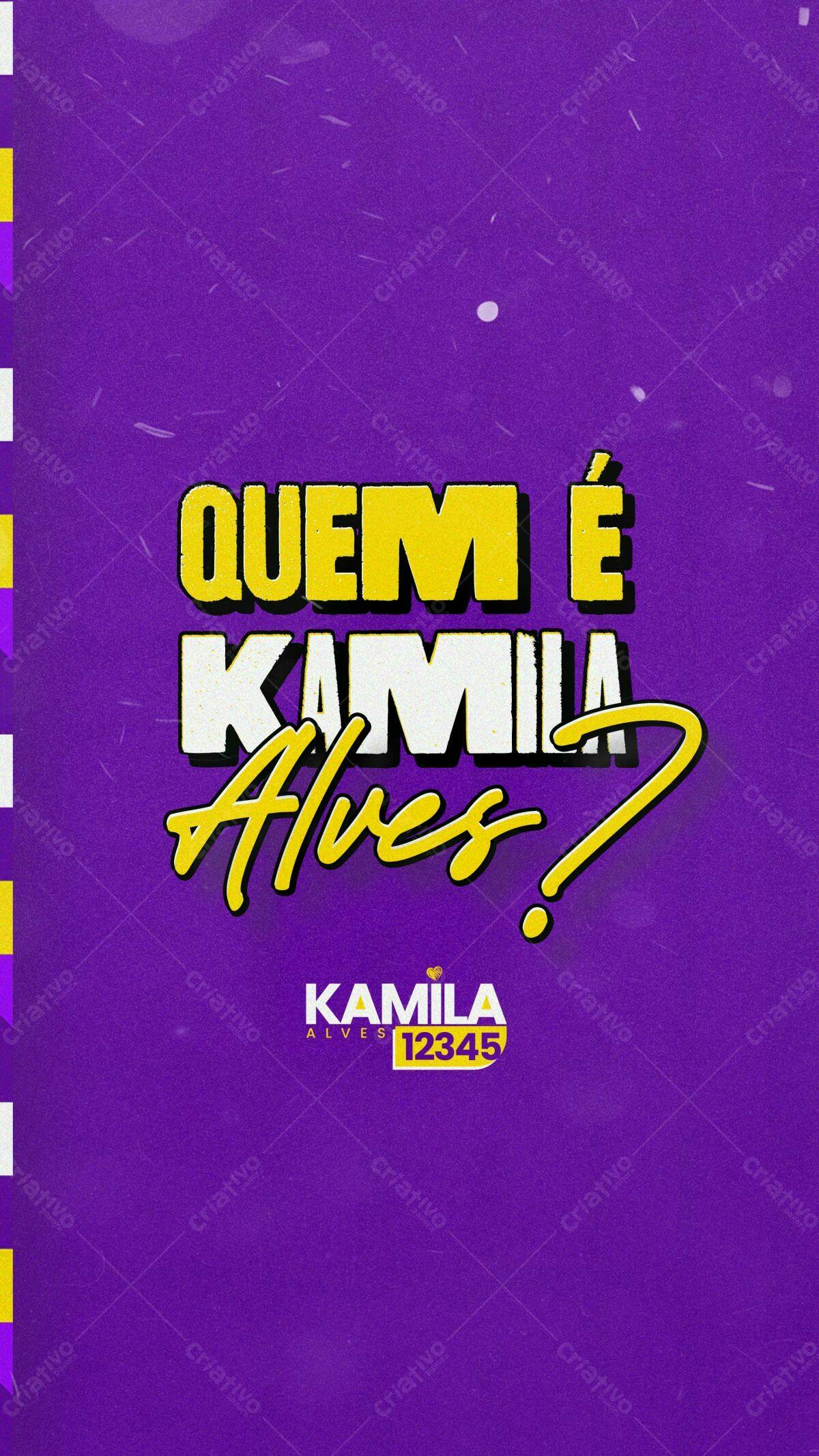 Post para Redes Sociais Quem é Kamila Alves PSD Editável