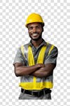 Image, technical safety engineer constructor with transparent background