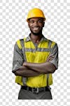 Engineer, safety technical construction worker, with transparent background.