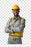 Image, technical safety engineer builder with transparent background