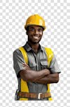 Image, technical safety engineer builder with transparent background