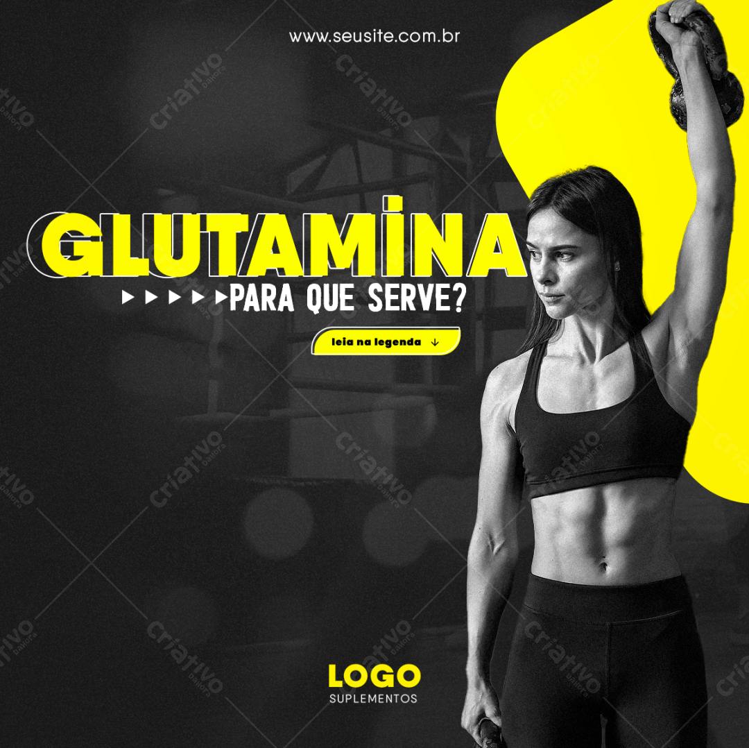 Post para Redes Sociais - Glutamina PSD Editável