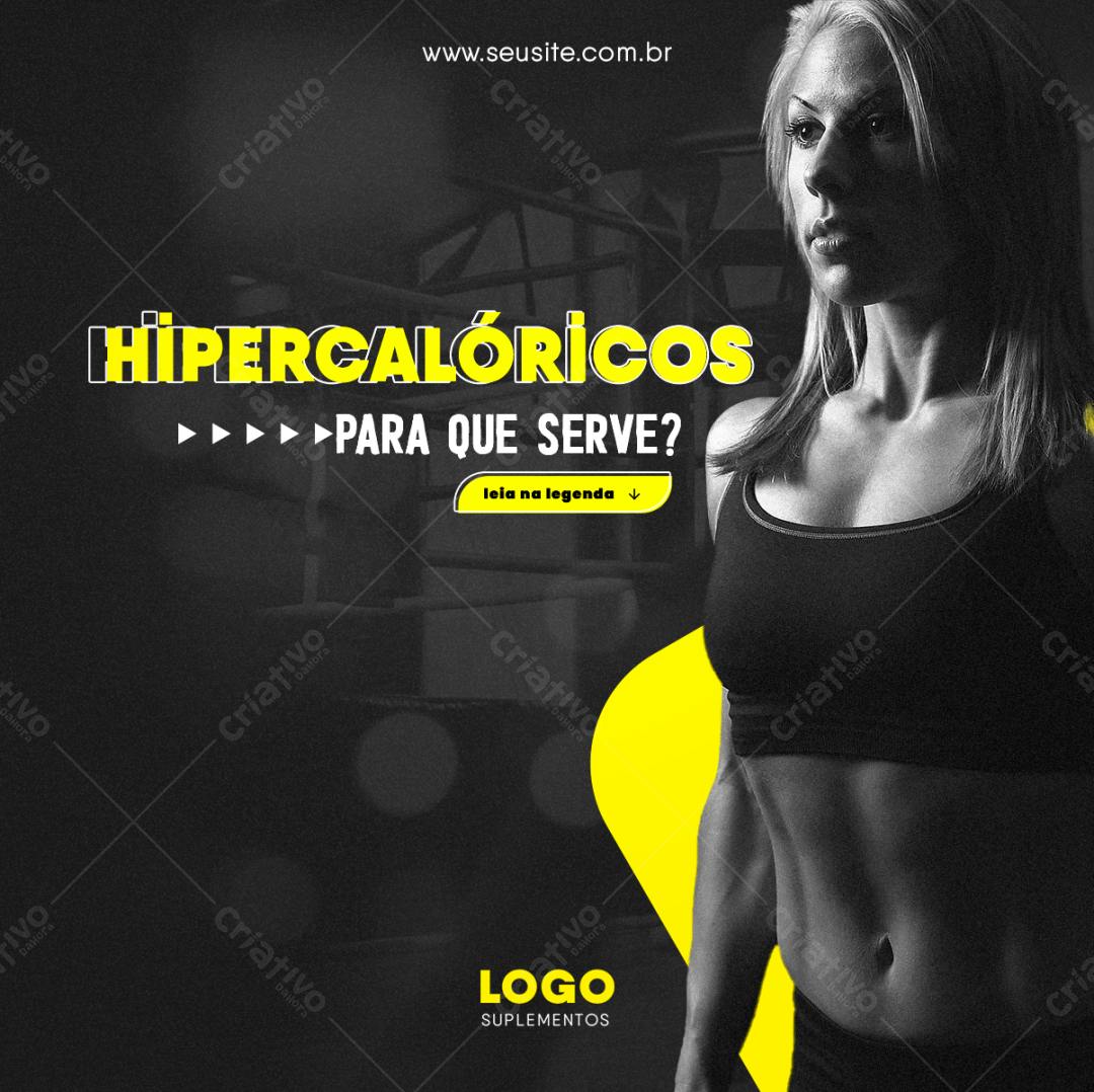 Post para Academia Hipercalóricos PSD Editável
