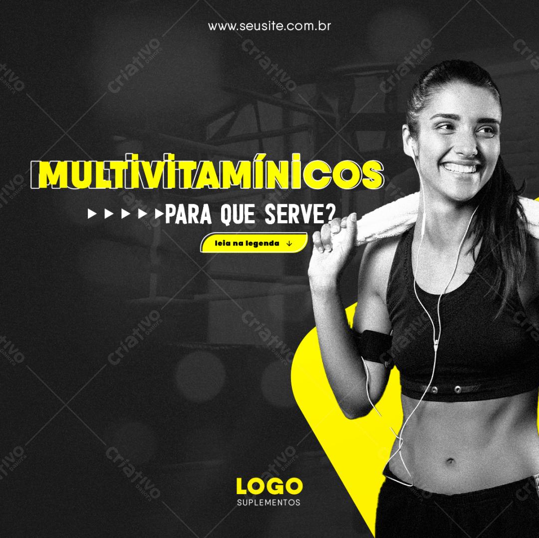 Post para Redes Sociais Multivitamínicos PSD Editável