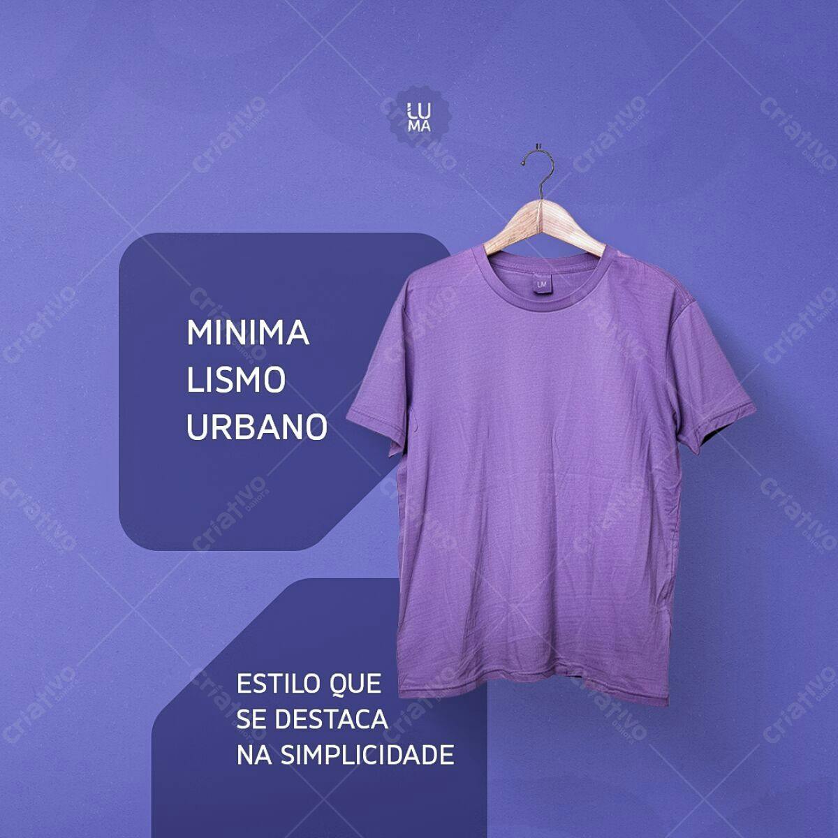 Mockup Camiseta Roxa Minimalista Urbano PSD Editável