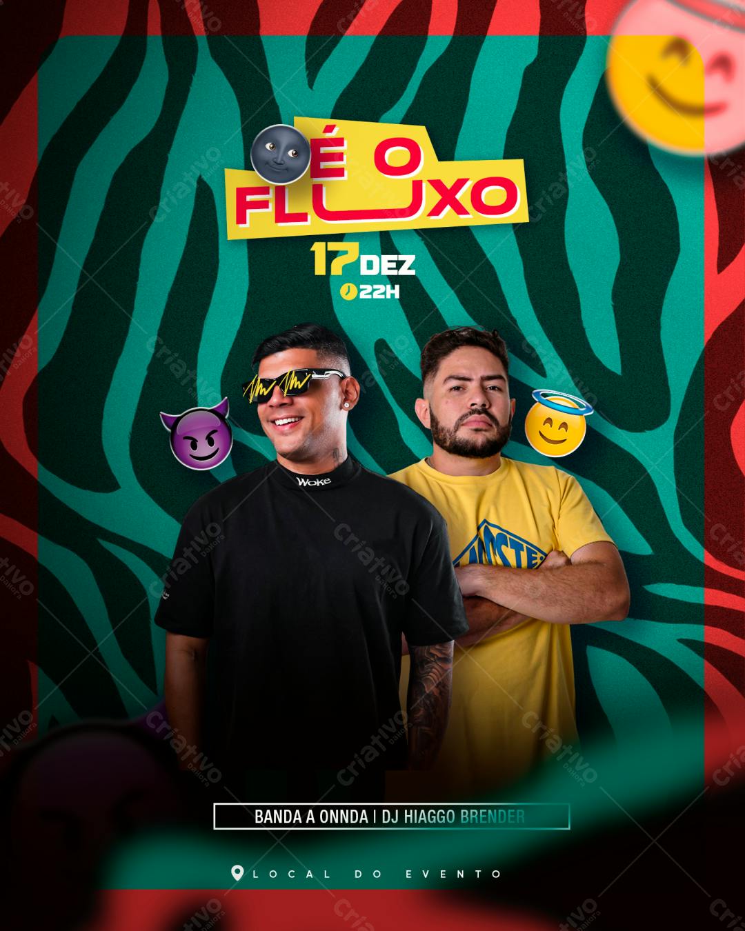 Flyer para Festa É o Fluxo PSD Editável