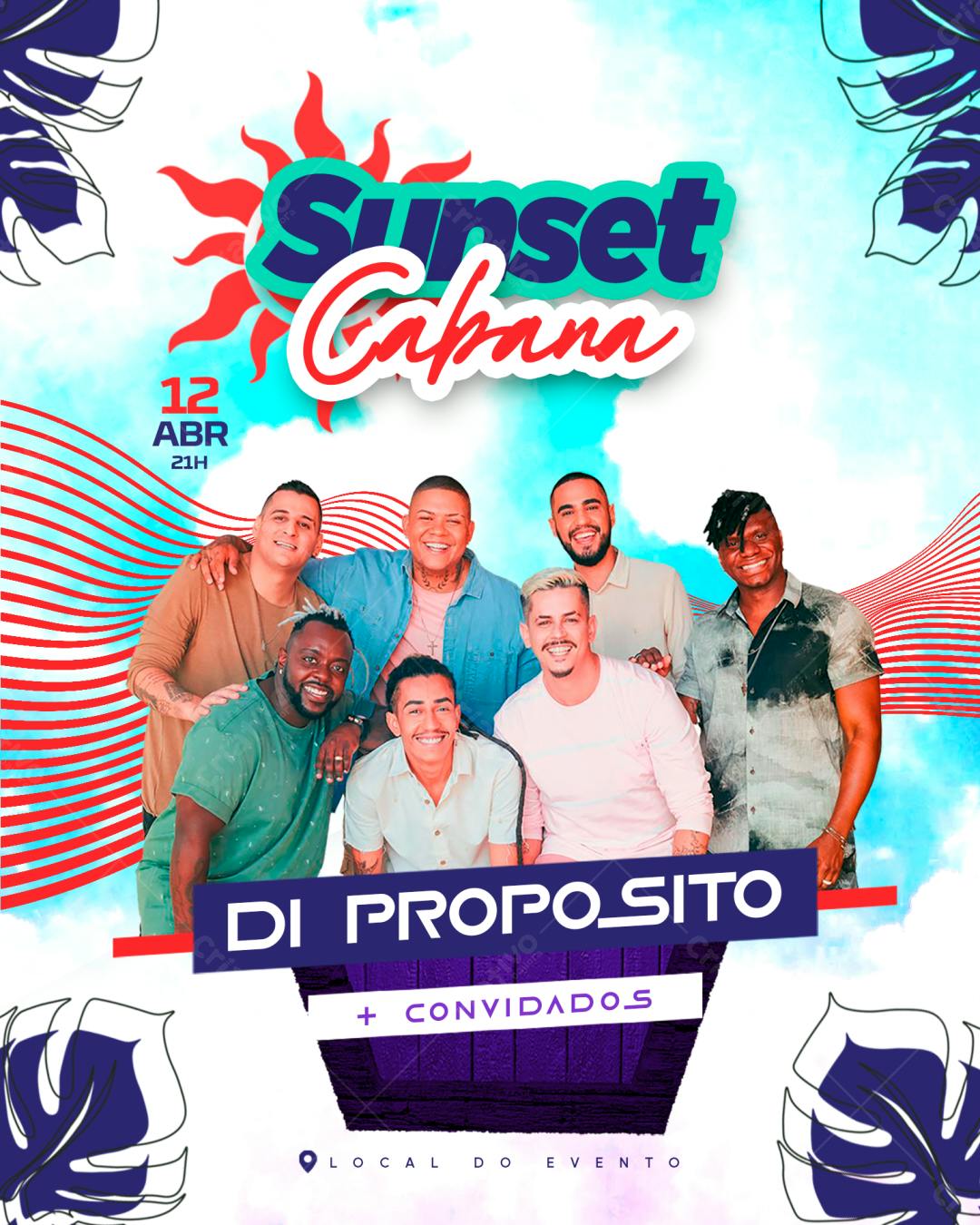 Flyer Sunset Calma Di Propósito PSD Editável