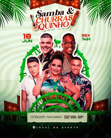 Flyer samba e churrasquinho