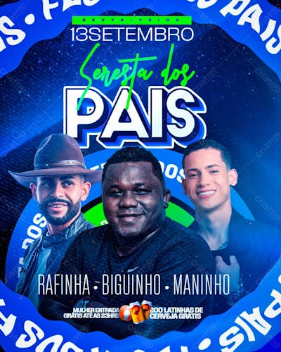 Flyer Evento Seresta Dos Pais Feed Psd Editável