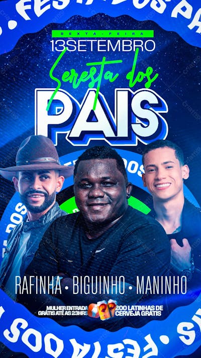 Flyer Evento Seresta Dos Pais Stories Psd Editável