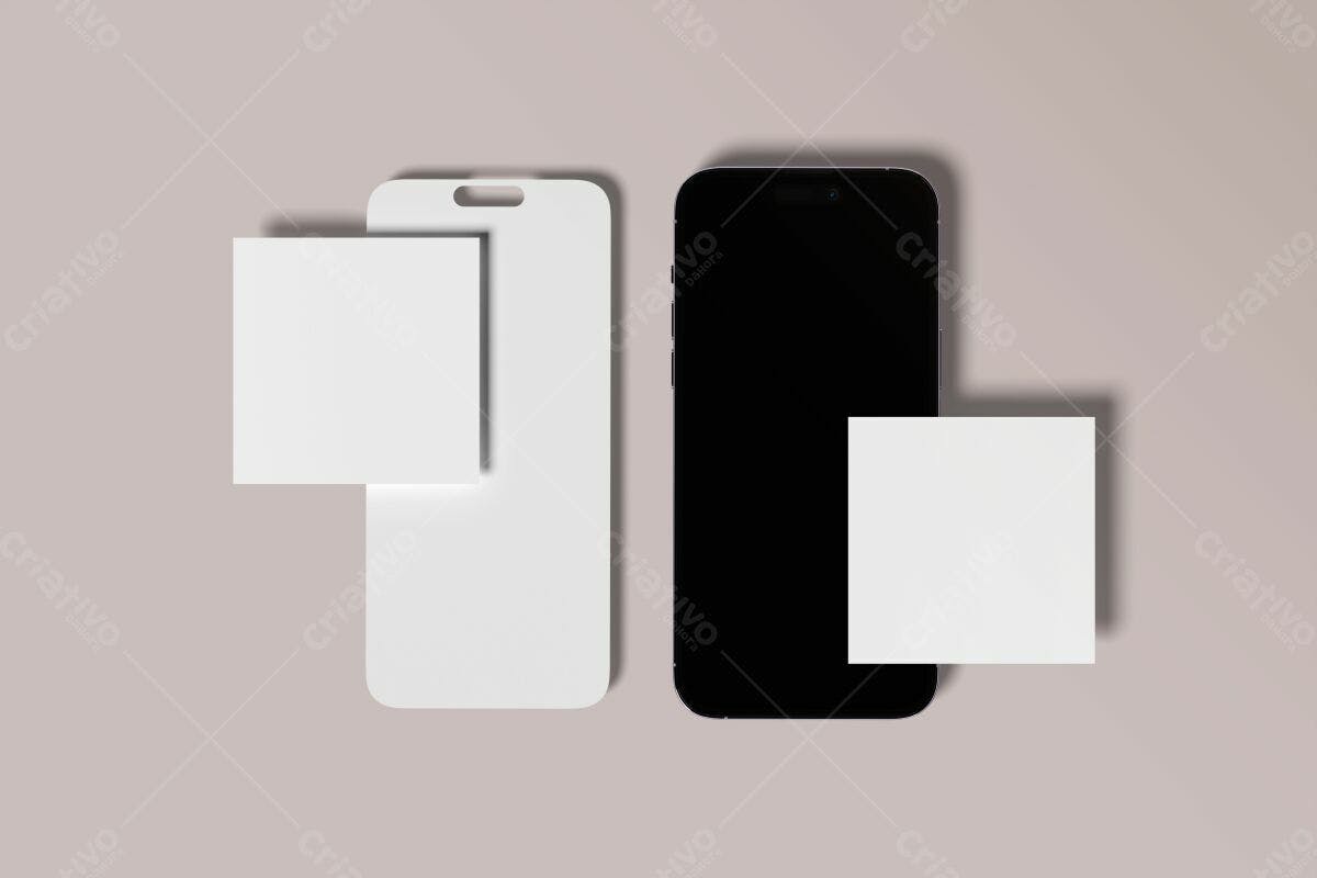 Mockup para Cartões de Visita e Protetor de Tela PSD Editável