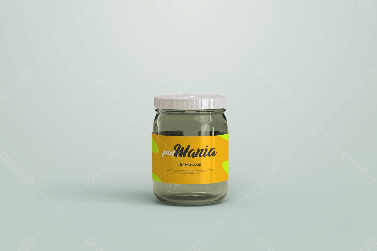 Mockup de Pote de Vidro para Embalagem PSD Editável