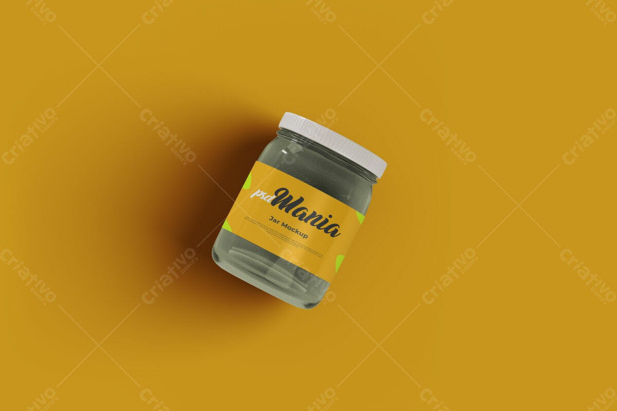 Mockup de Pote de Vidro para Embalagem PSD Editável