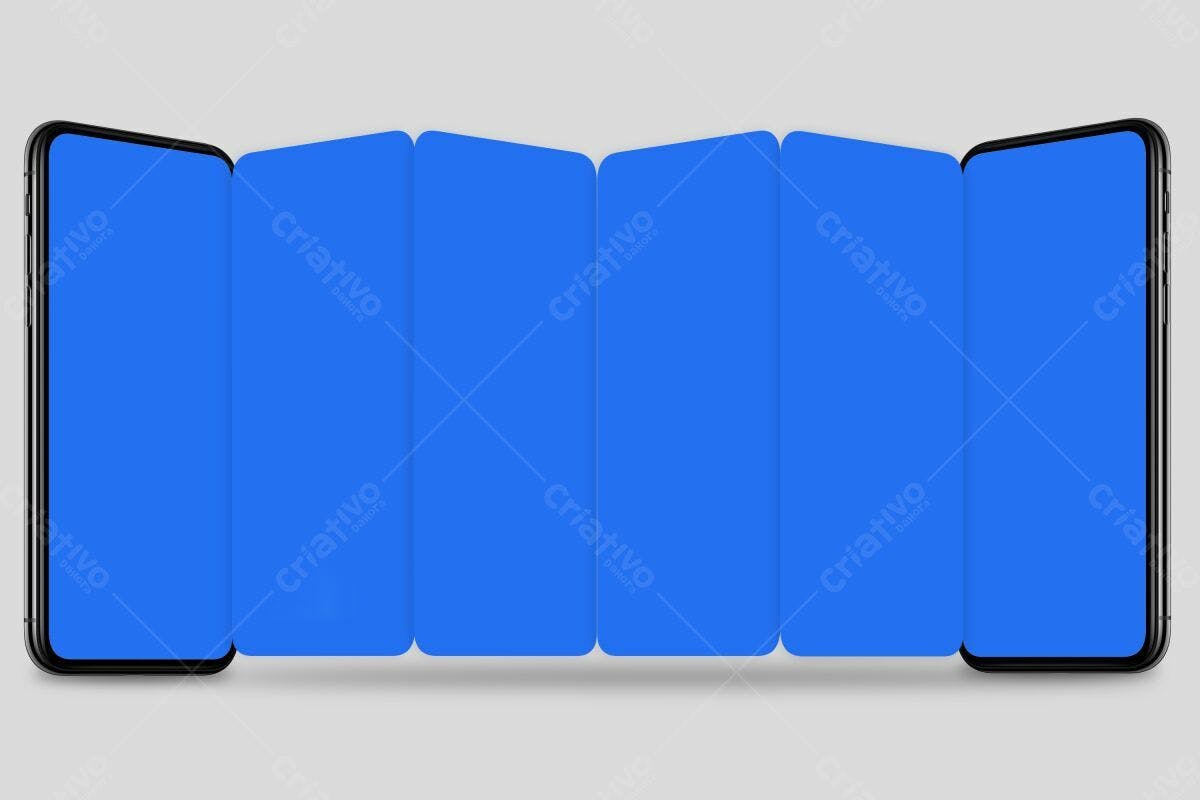Mockup para Apresentação de App Azul PSD Editável