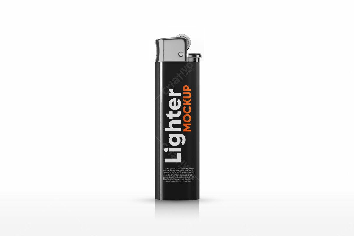 Mockup Isqueiro Preto PSD Editável