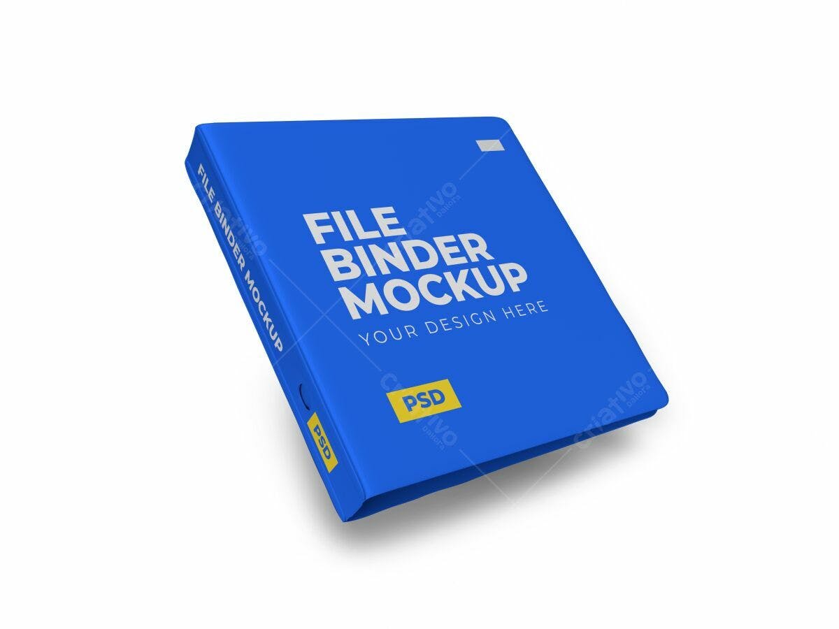 Mockup de Pasta Arquivo Azul PSD Editável