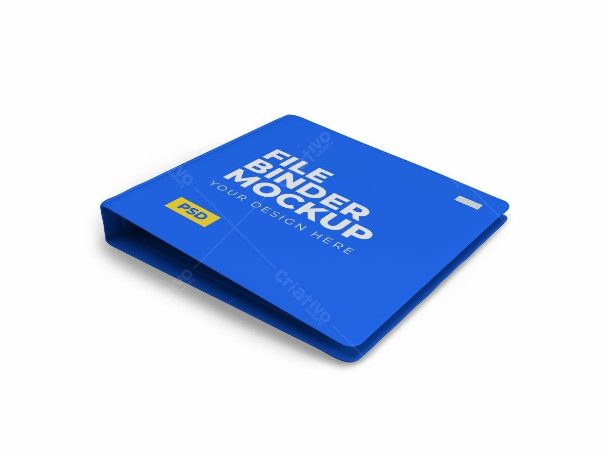 Mockup de Pasta Arquivo Azul PSD Editável