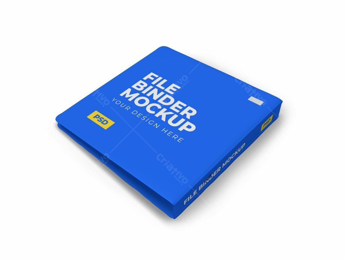 Mockup de Pasta Arquivo Azul PSD Editável