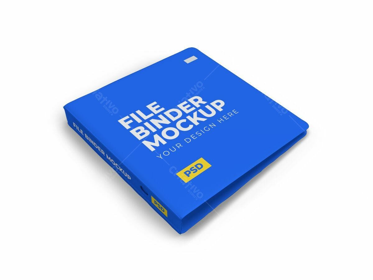 Pasta de Arquivos Azul para Mockup PSD Editável
