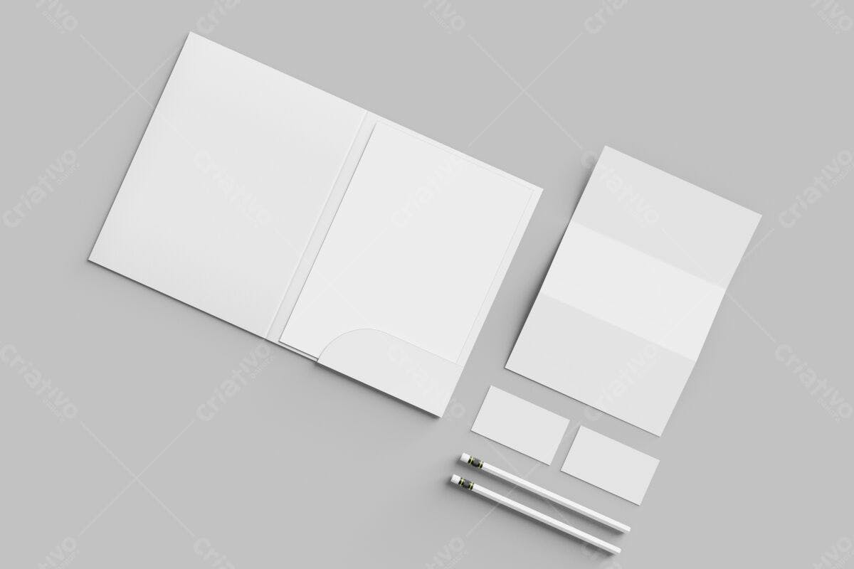 Pasta de Apresentação Branca Minimalista PSD Editável