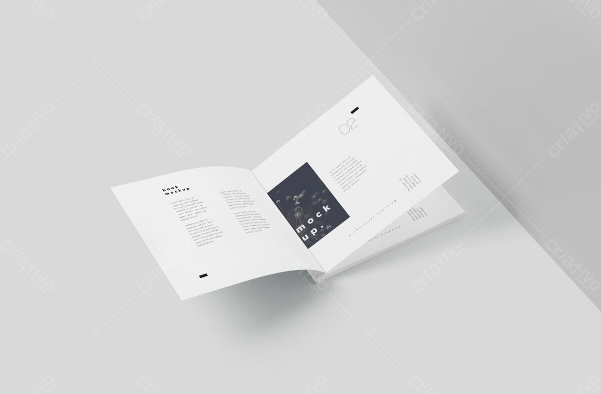 Modelo de Livro PSD Editável para Mockup Minimalista