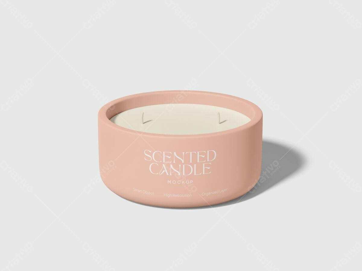 Embalagem para Vela Aromática PSD Editável