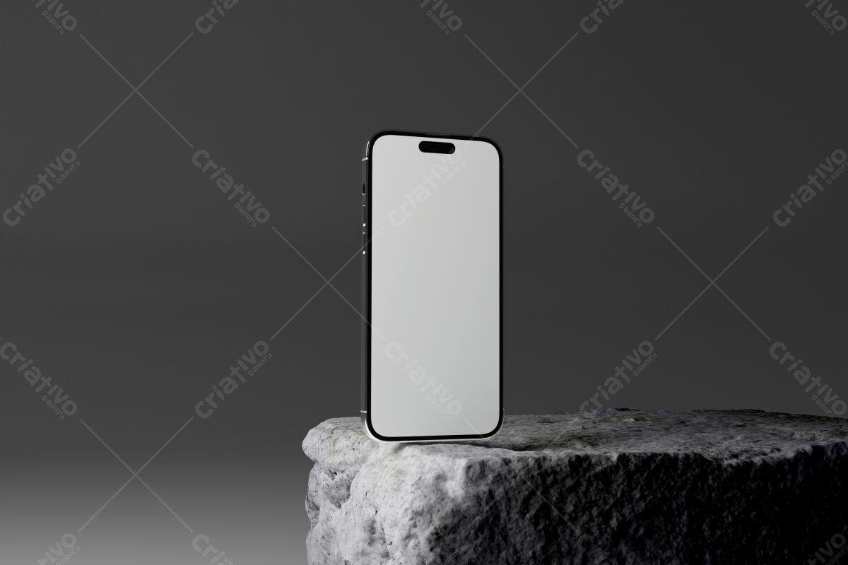 Mockup de Smartphone em Pedra PSD Editável