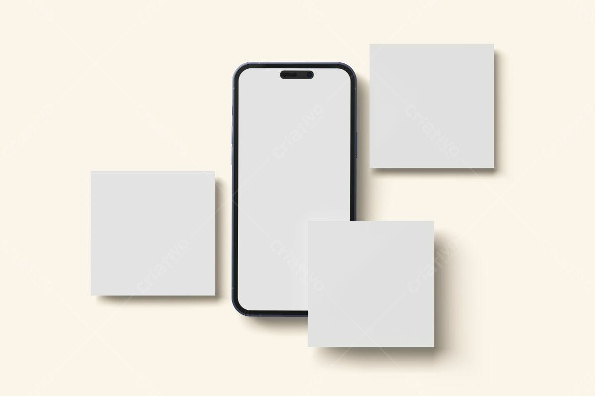 Mockup de Smartphone e Cards PSD Editável