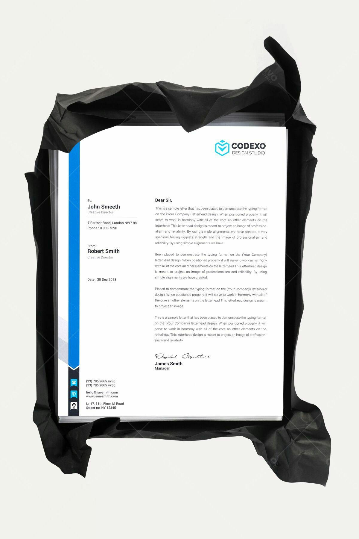 Papel Timbrado Profissional PSD Editável