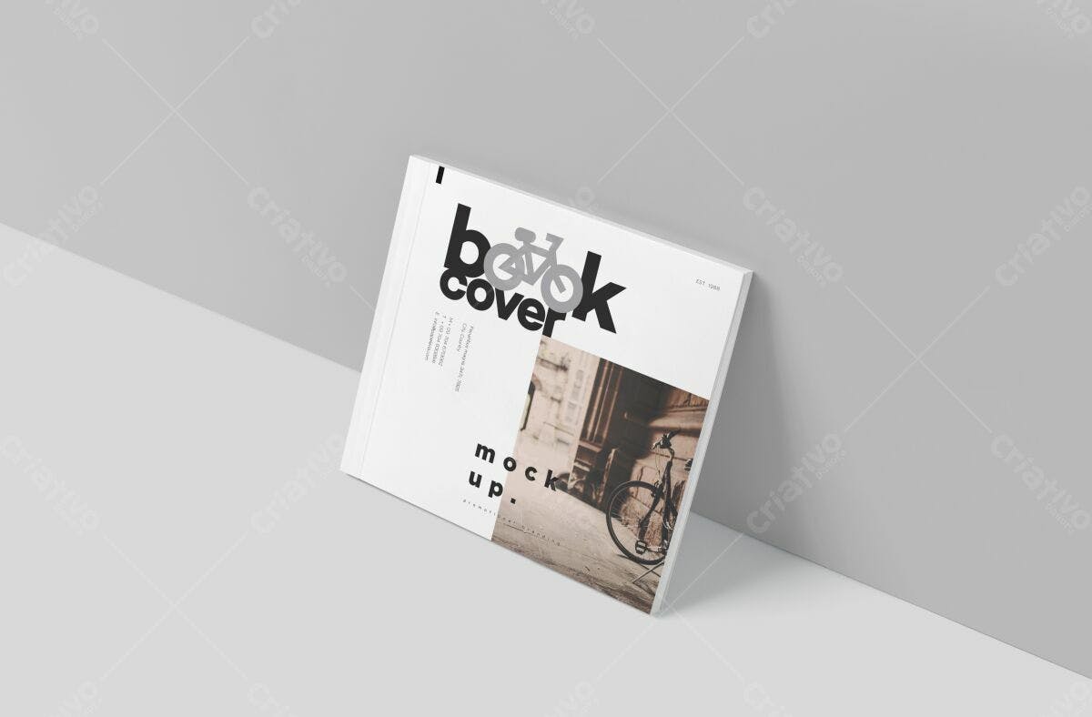 Capa de Livro com Bicicleta PSD Editável