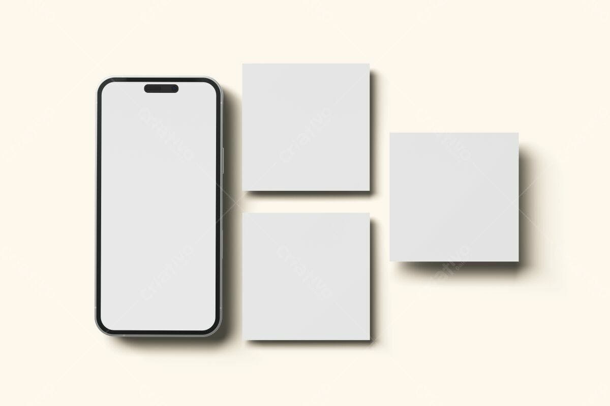 Mockup para Apresentação de App e Cartões PSD Editável
