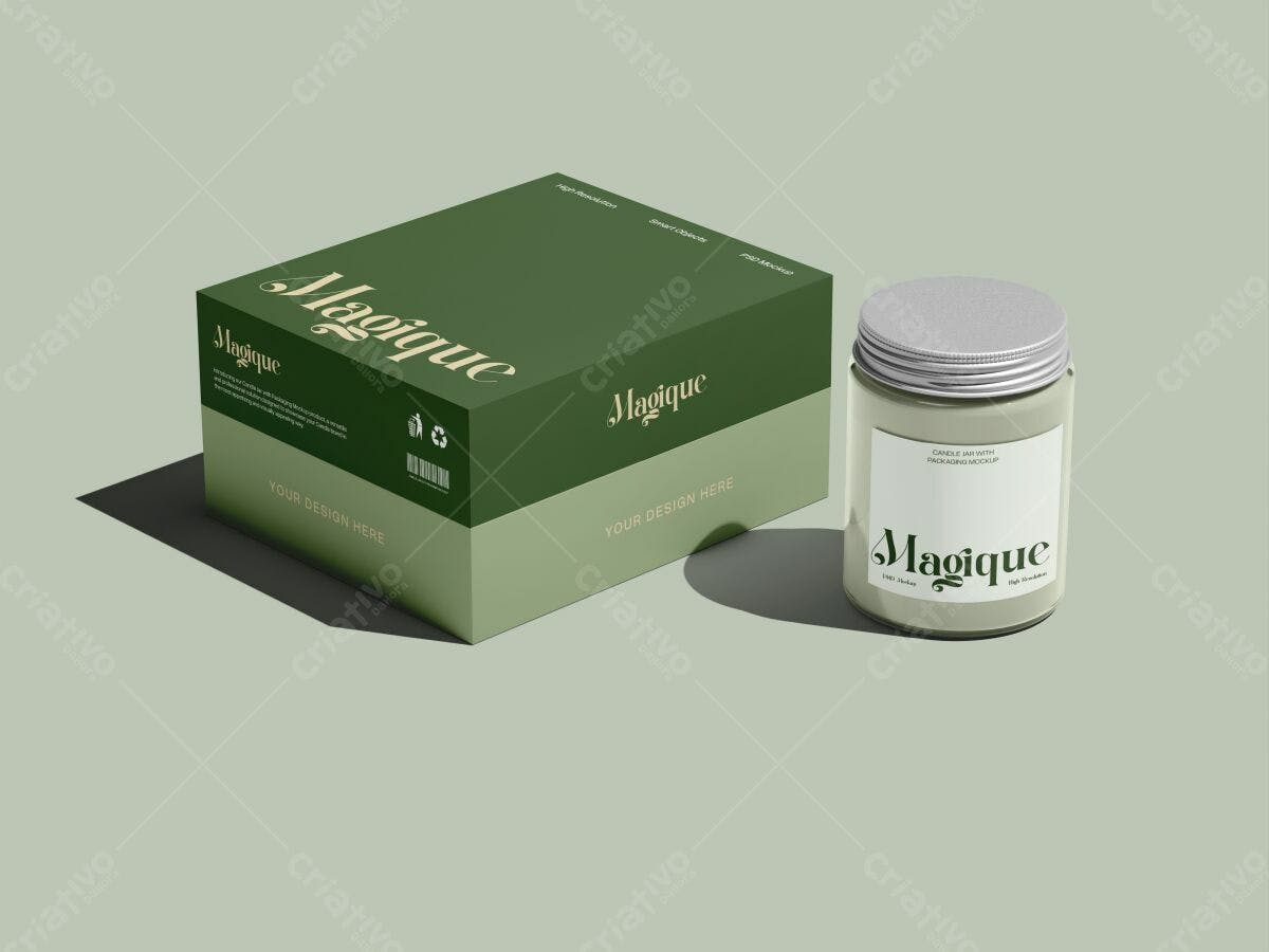 Embalagem para Vela Aromática PSD Editável