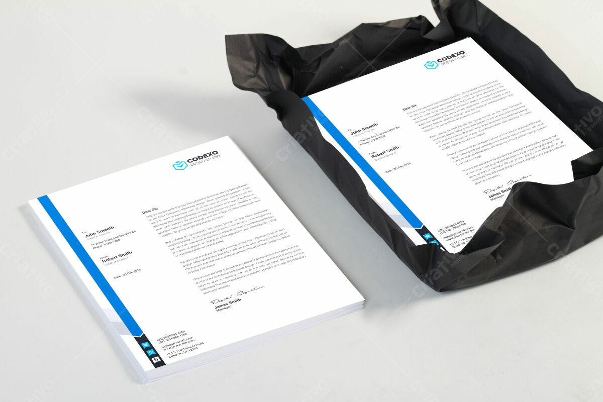 Papel Timbrado Corporativo Profissional PSD Editável