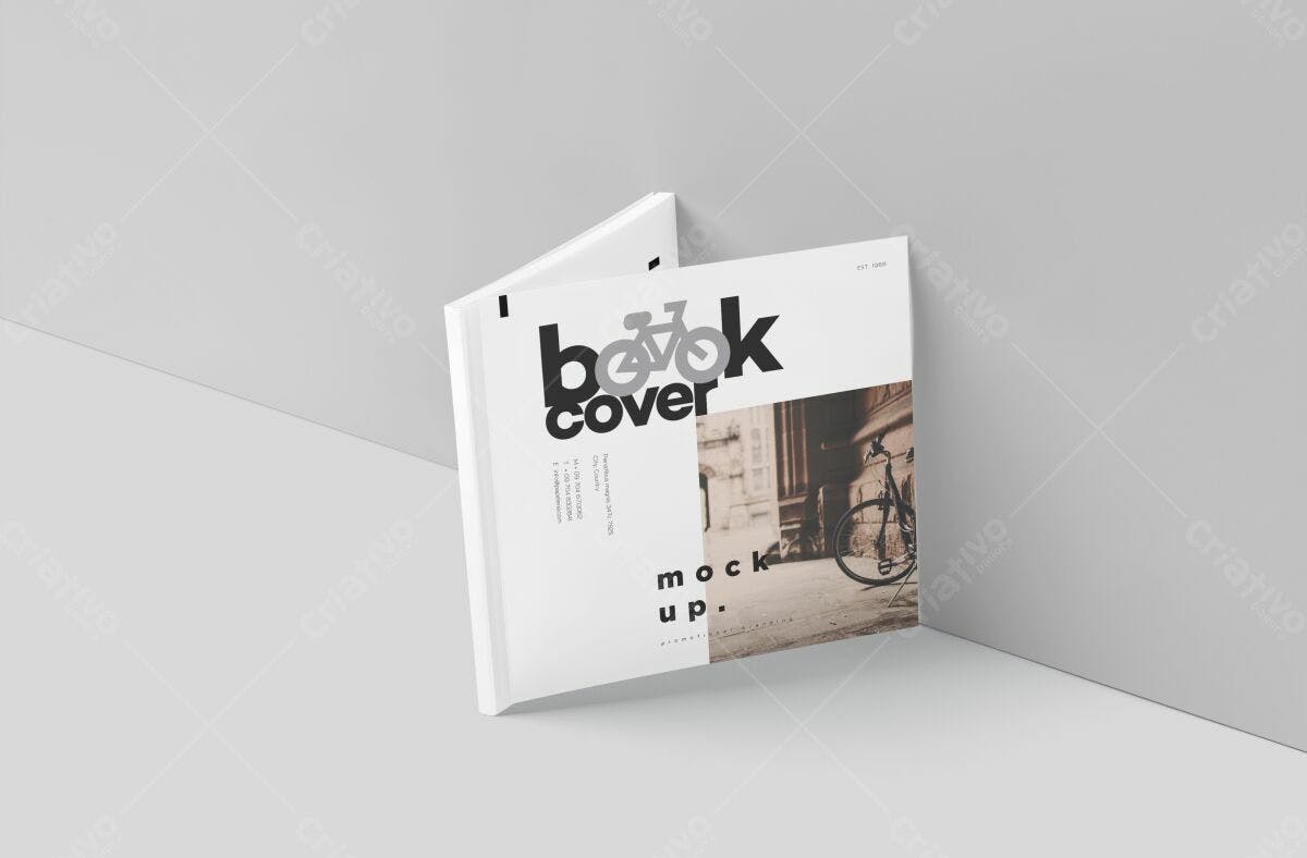 Capa de Livro com Bicicleta PSD Editável