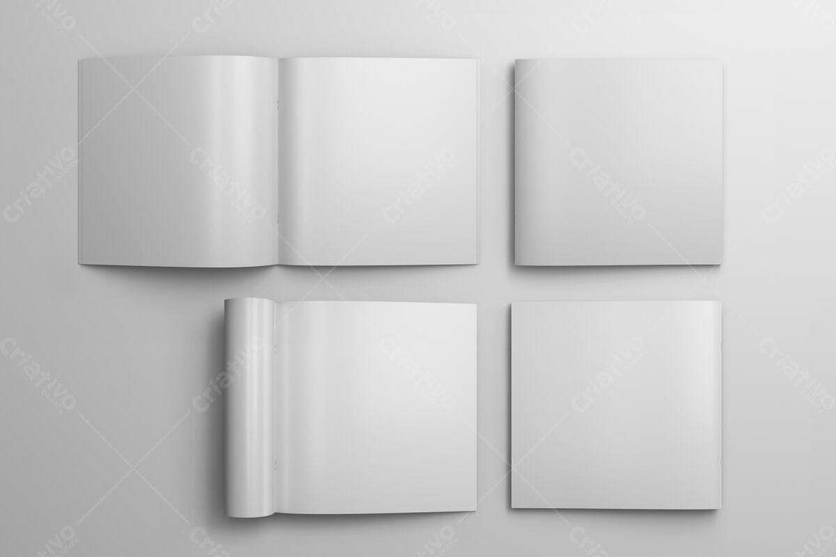 Brochura Quadrada Minimalista PSD Editável