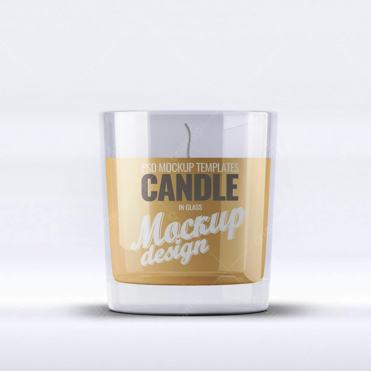 Mockup Vela em Vidro PSD Editável