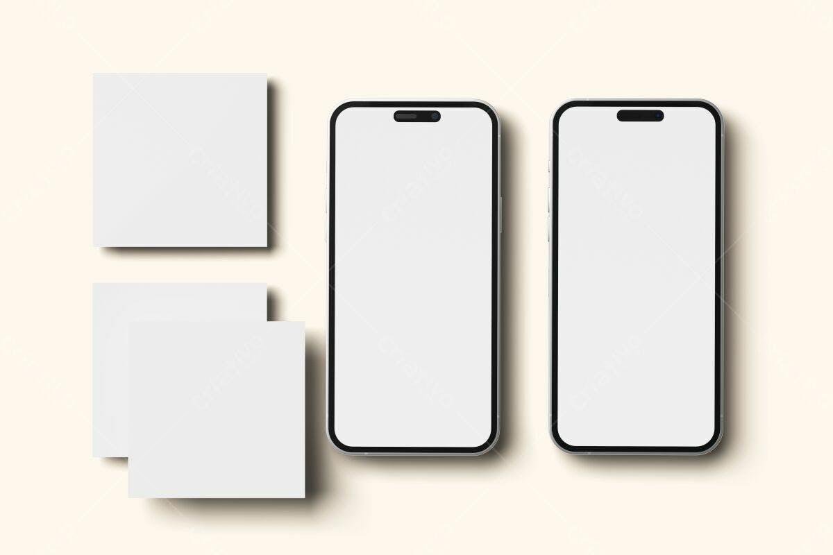 Mockup de Celular e Cartões de Visita PSD Editável