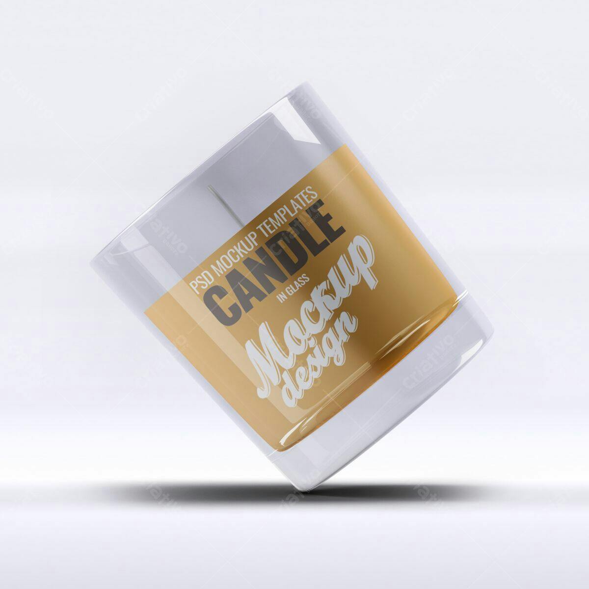 Mockup de Vela em Vidro PSD Editável